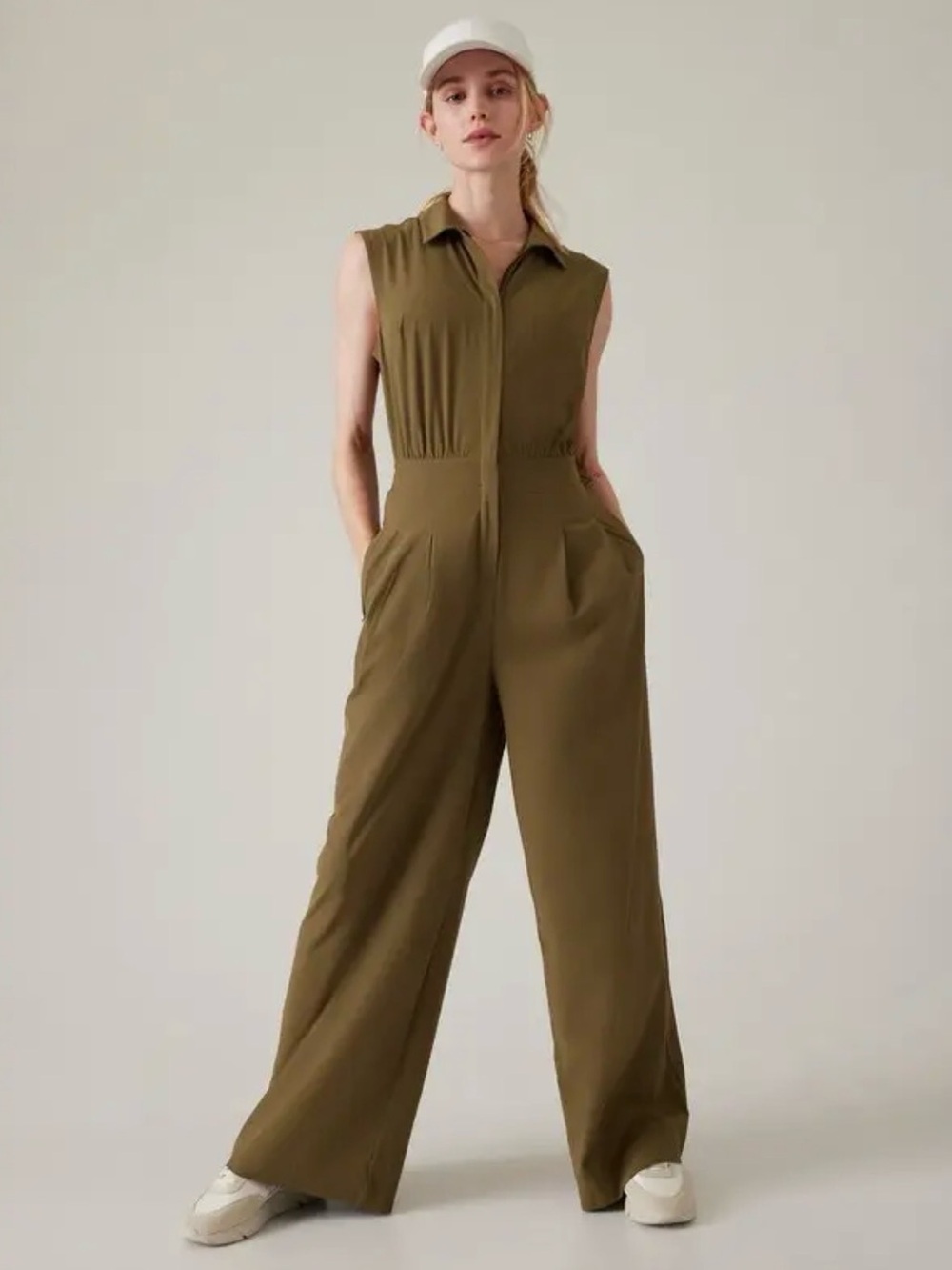 Athleta Brooklyn Heights Jumpsuit in khaki